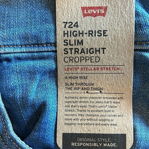 NEW Levi’s 724 High Rise Slim Straight Cropped Jeans - Picture 6 of 10